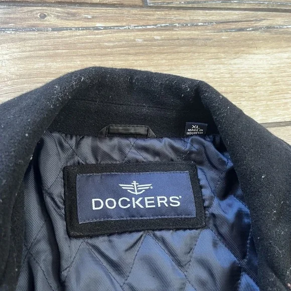 Dockers Men's Jacket Black Wool Blend, Zip up Front Sz.XL - Picture 5 of 13